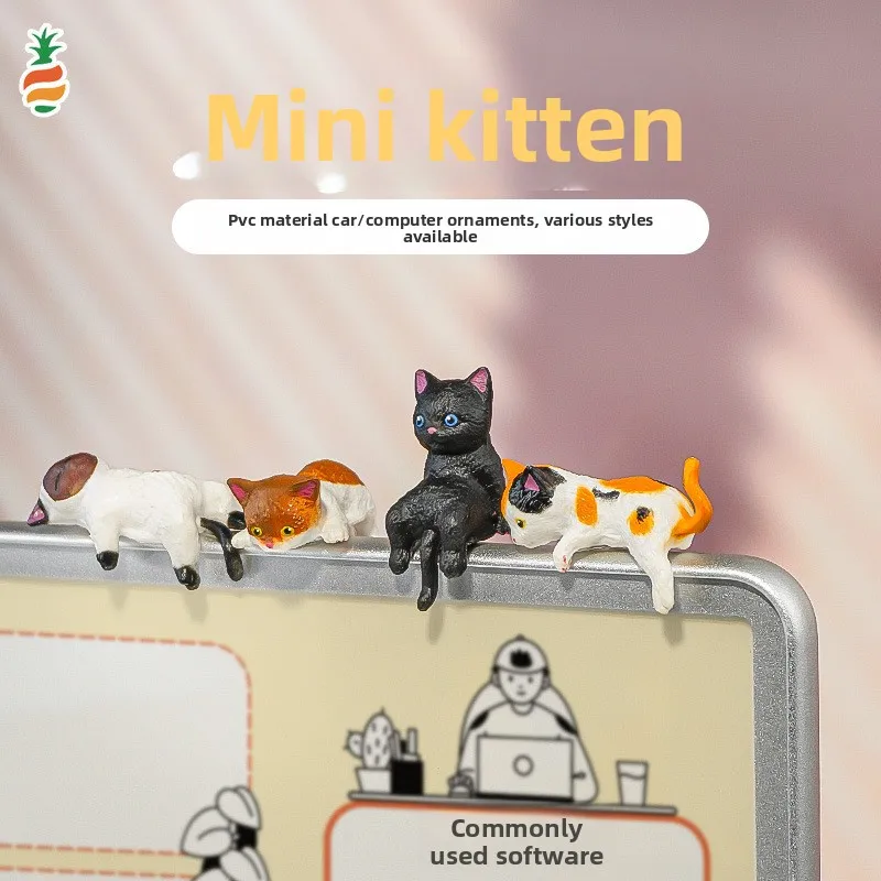 Cartoon Mini-Kätzchen-Puppe Auto-Display-Ornament Auto-Mittelkonsole Büro-Schreibtisch-Dekoration Puppe – Detail 1