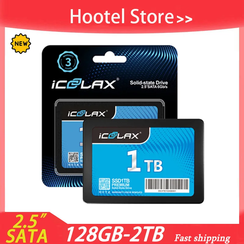 ICOOLAX Hard Drive Disk 128GB 256GB 512GB 2.5 SSD Solid State Drives for Laptop Desktop