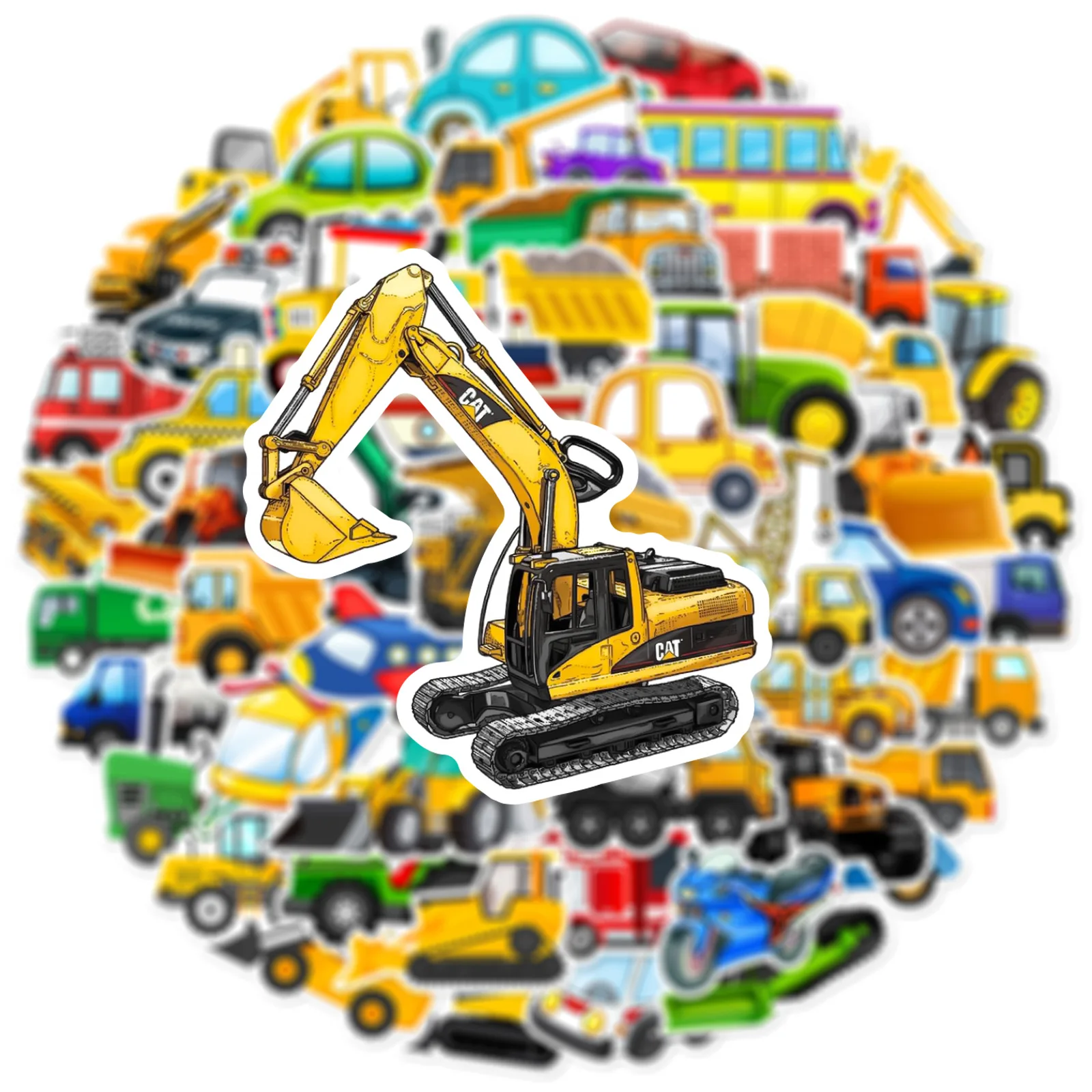 10/60PCS 만화 트럭은 DIY 어린이를위한 낙서 스티커를 운송합니다. 교육 스크랩북 편지지 물병 전화 노트북