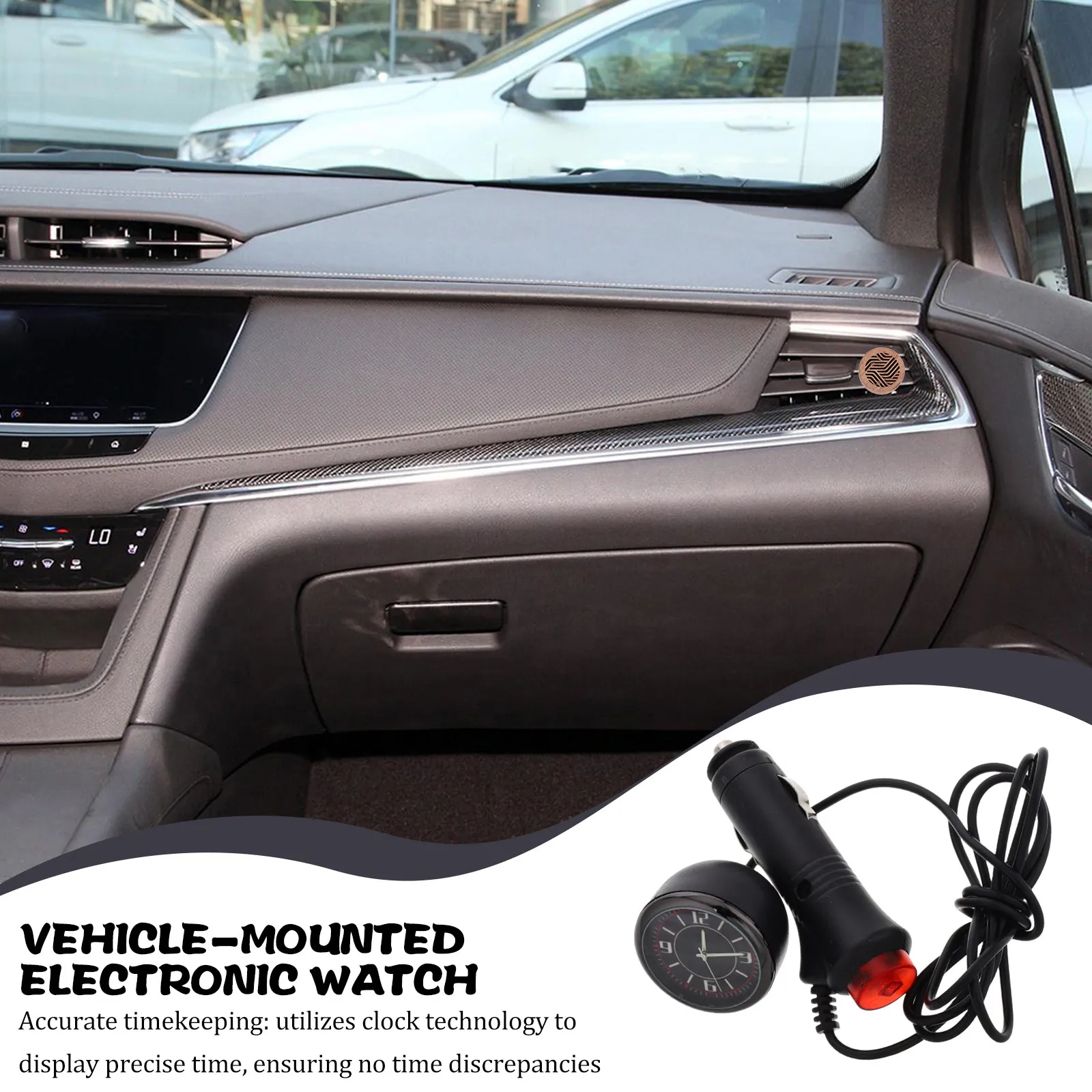 Glow in The Dark Digital Car Dashboard Clock with Cigarette Lighter Plug Auto Accessories for Vehicle Interior Decoration and