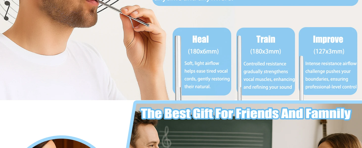 Singing Straws Stimmtrainer für Sprachheilung und Stimmtraining, Stimmstrohhalme für Sänger – Detail 3