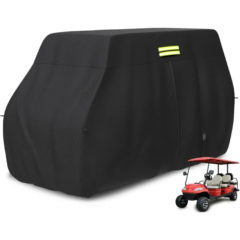 AQmoveland 6 Passenger 138 x 48 x72 inch,100% 600D Waterproof Golf Cart Storage Cover Universal Fits for Most 6