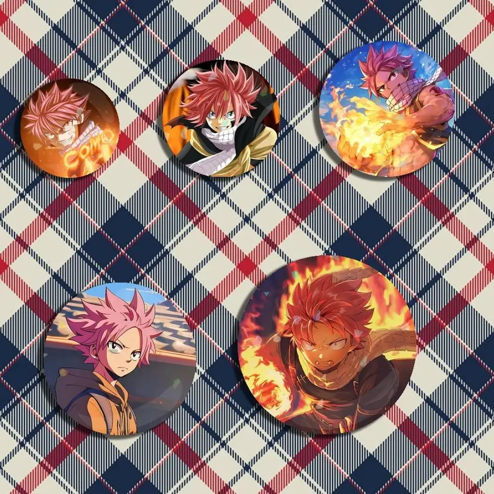 

FAIRY TAIL Natsu Badge Stage Brooches on Backpack Clothes Handmade Round Enamel Pins for Jewelry Gift Bag Accessory