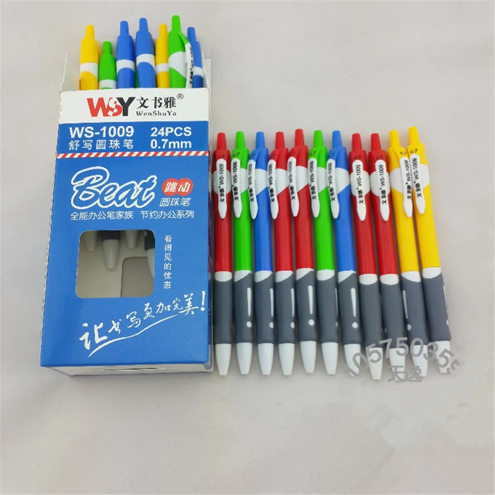 

24 Pcs/lot Cute 0.7mm Ballpoint Pen Blue Ink Office Accessories Material Escolar Writing Supply Mark Ball Pen Stationery