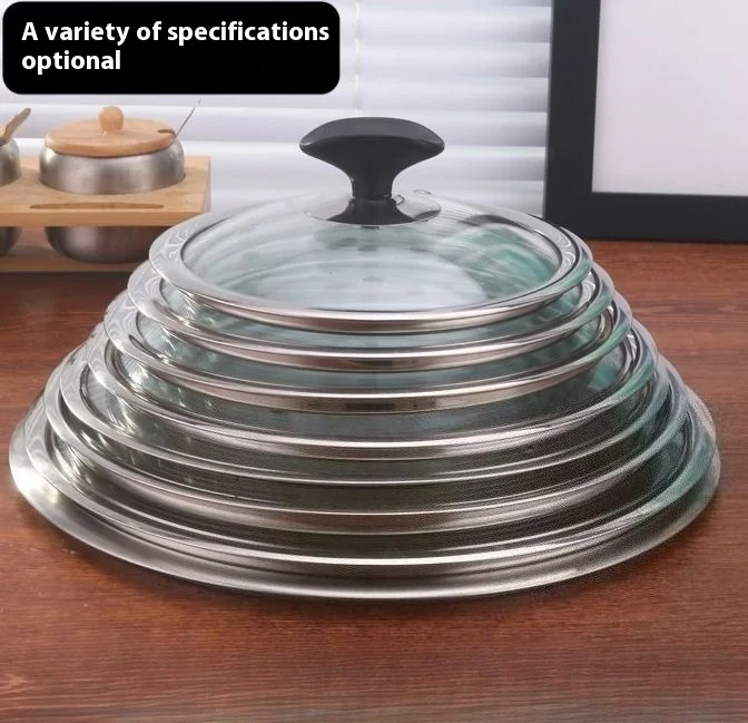 

Pans Replacement Frying Pan Cover Pot Lid Stainless Steel glass Pan Cover For 14-34cm Cookware Universal Lid For Pots