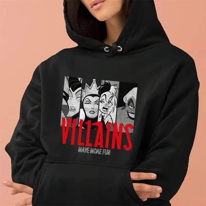 Graphics Cute Printed Men Hoodies Disney Villain Cartoon Anime Tops Sweatshirts Male Hip Hop Streetwear Autumn Winter Clothes