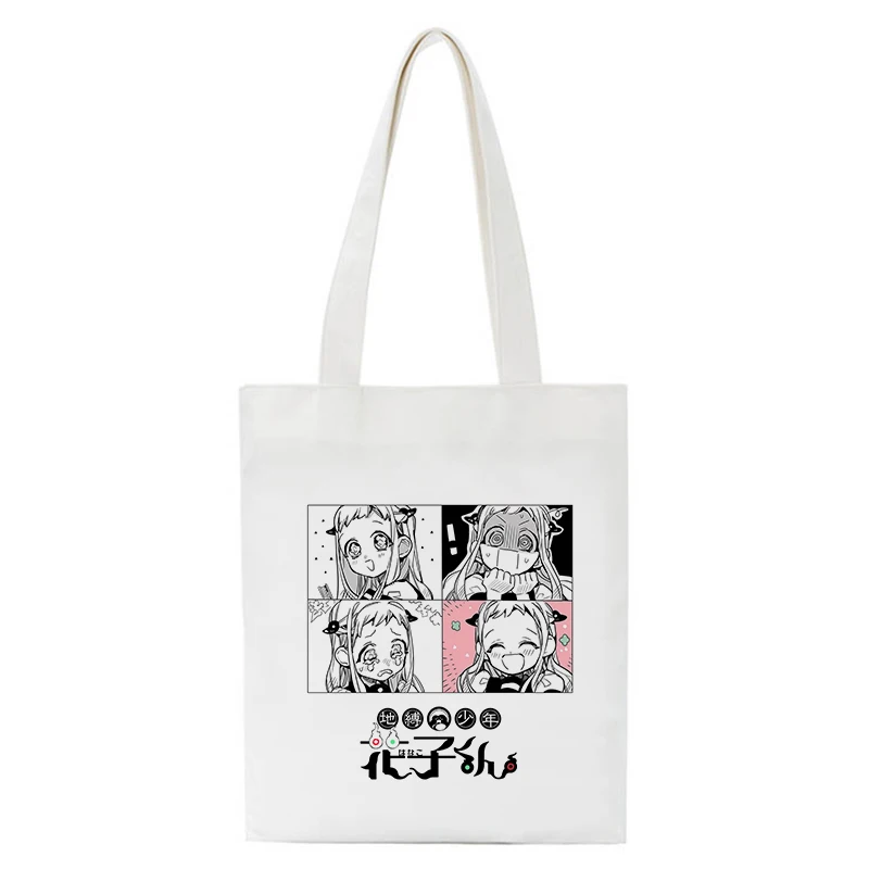 Toilet Bound Hanako Kun Canvas Shopper Bag Japanese Anime Stylish Amusing Harajuku Cute Shoulder Shopping Bag Streetwear Handbag