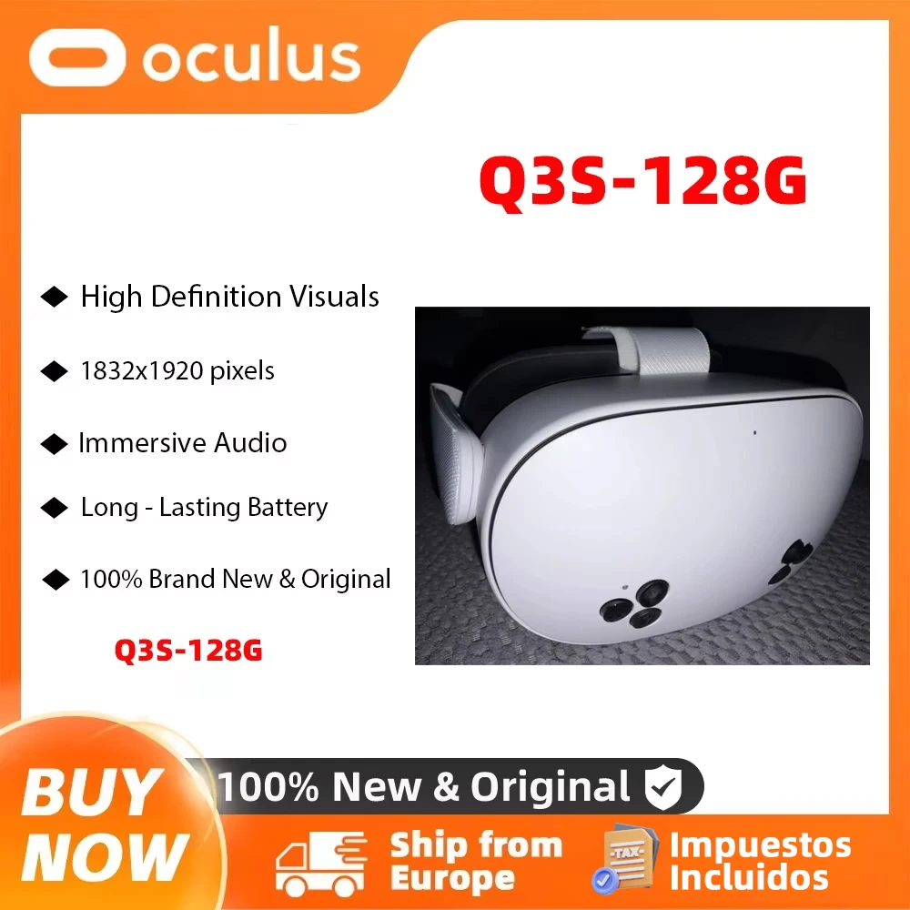 Oculus Quest3S 128G VR lunettes tout-en-un Machine Meta Quest3 VR détection de mouvement casque Intelligent Machine de jeu Quest3s 128G