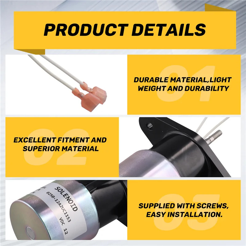 0250-12A2UC11S3 Power Stop Shutoff Valve Solenoid Power Stop Shutoff Valve Solenoid For Excavator