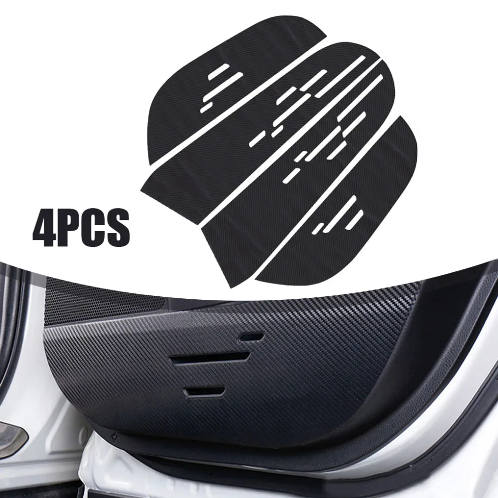 

4pcs Car Styling Sticker Accessories Car Door Anti-kick Protection Film Carbon Fiber Pads for Toyota Rav4 2014 2015 2016