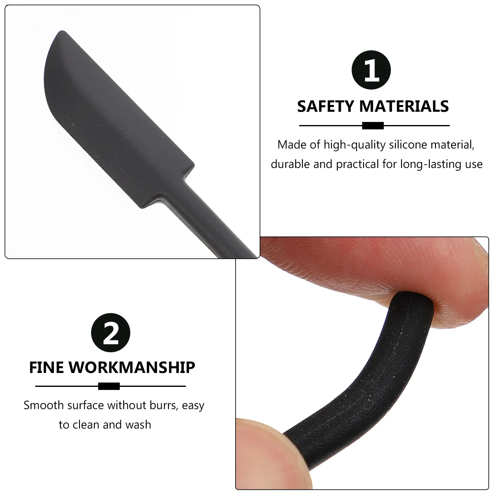 

3Pcs Silicone Scraper Set Lightweight Exquisite Workmanship Picnic Baking Gift Safe Environmentally Friendly Jam Cream