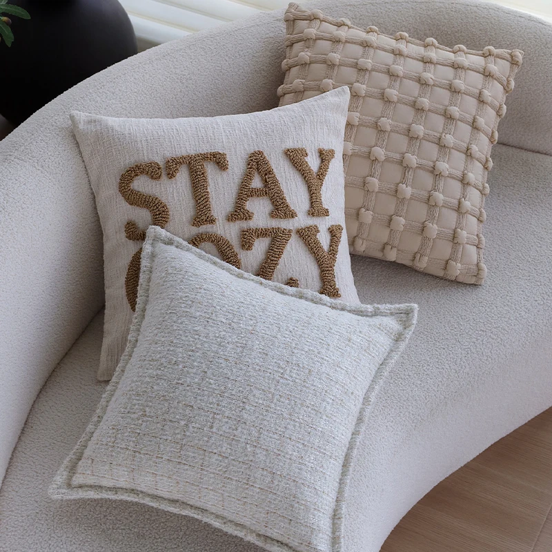 Letter Decorative Cushion Cover Nordic Style Living Room Sofa Throw Pillow Cover Soft Square Pillowcase Hogar Funda Cojin 45x45