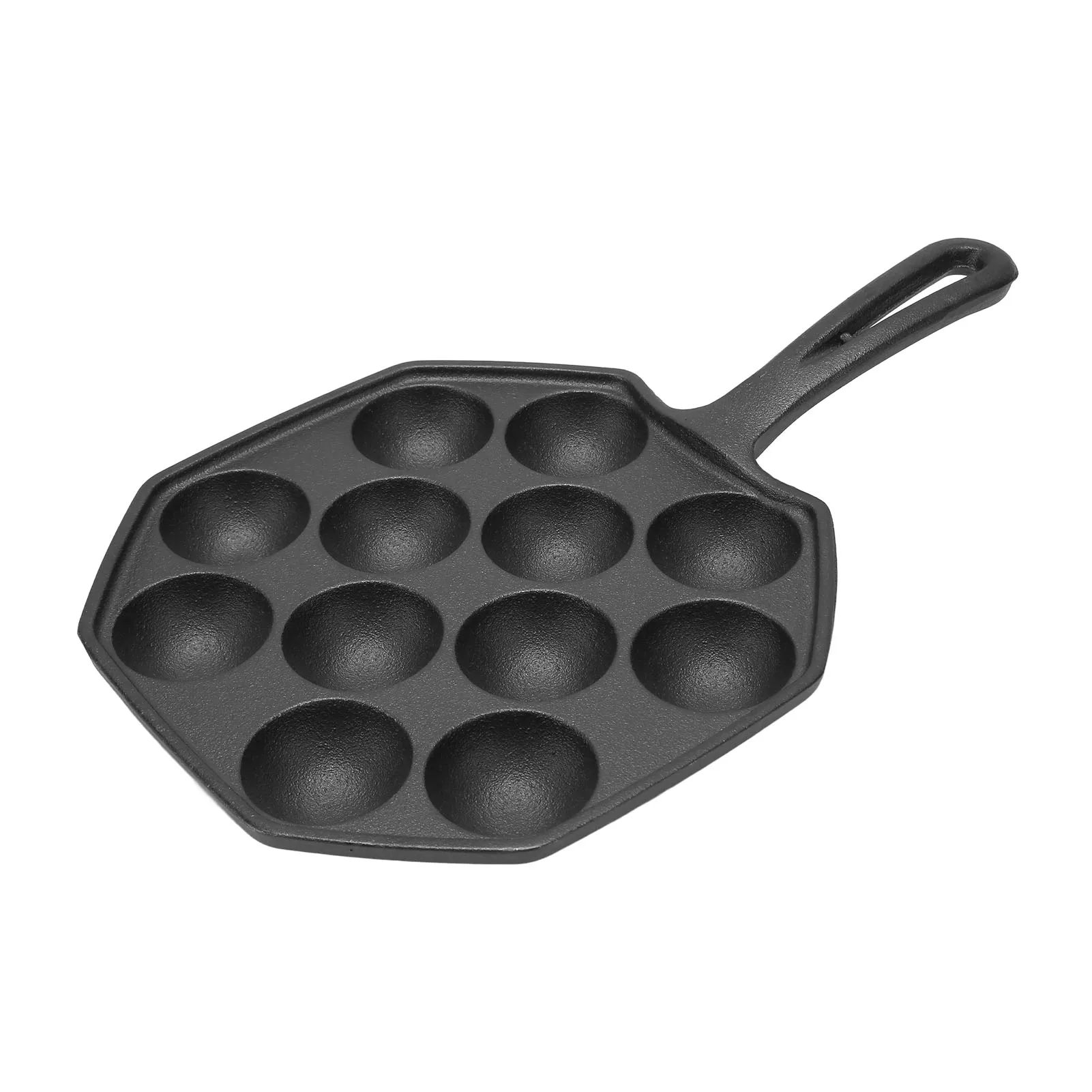 12 Grid Octopus Meatballs Frying Pan Cast Iron Non Sticking Takoyaki Cooking Pan for Home Kitchen Breakfast Making