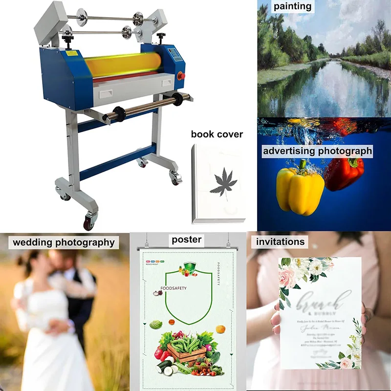 Electric Cold Laminating Machine Manual Semi-auto Vinyl Photo Self-Removing Film Single Sided Cold Roll Laminator Commercial