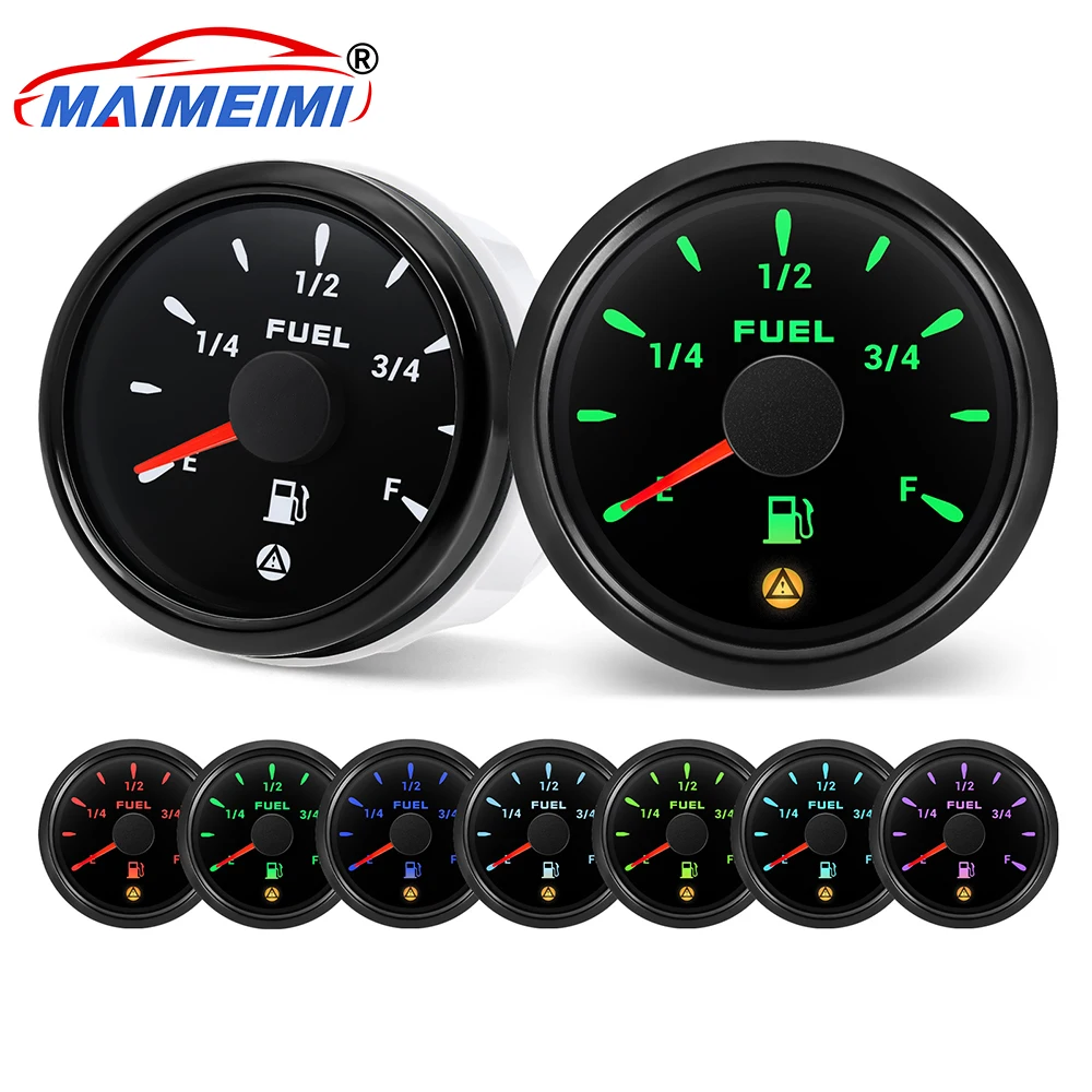 

240~33ohm 0~90ohm 0~190ohm Fuel Level Gauge Digital pointer Gauge with Flashing Alarm 7 Color Backlight for car boat