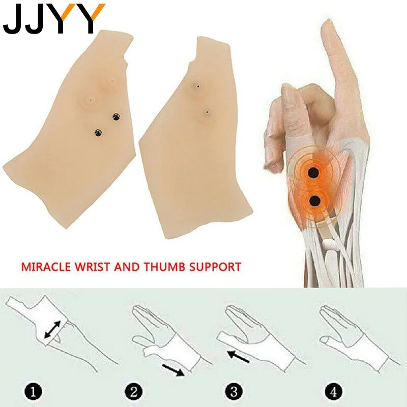 JJYY 1PC Magnetic Therapy Wrist Hand Thumb Support Gloves Silicone Gel Arthritis Pressure Corrector Massage Pain Relief Gloves