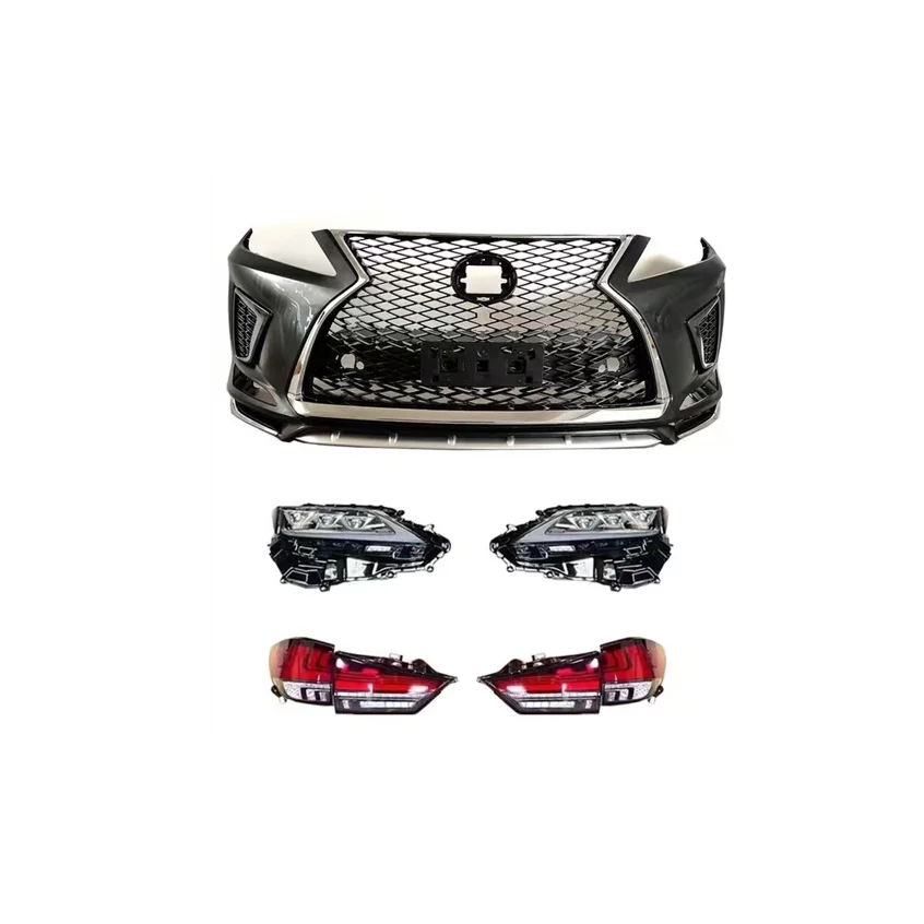 

XLstyling Car Conversion Front Grille Bumper Body Kit for Lexus RX 16-19 Upgrade to 2020 F-Sport Headlights taillights