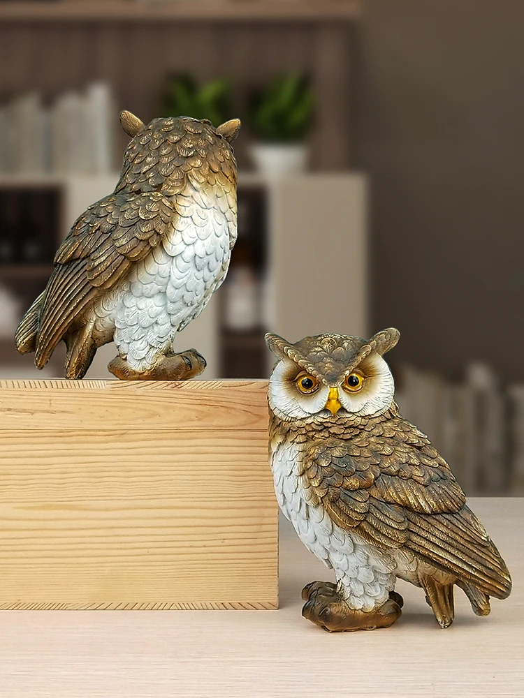 Owl Resin Ornaments Home Sculpture and Figurines Desktop Decoration of Living Room decorative owl sculpture Luxury Animal Crafts