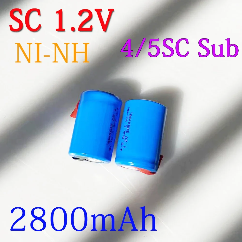 NEW 100% Original 2-40pcs 4/5 SubC Sub C 1.2V 2800mAh Ni-Mh Rechargeable Battery Blue Cell with Tab