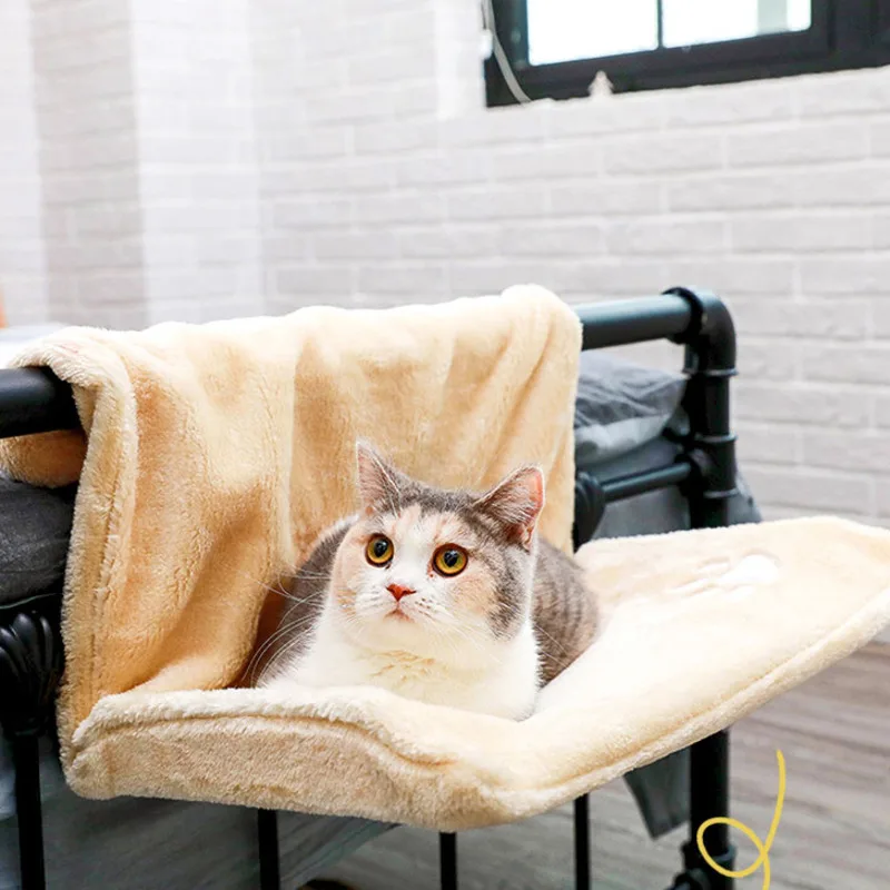 Hanging Cat Bed Soft Cosy Cat Hammock Removable Pet Beds Radiator Bench Kitten Nest With Strong Durable Metal Frame Accessories