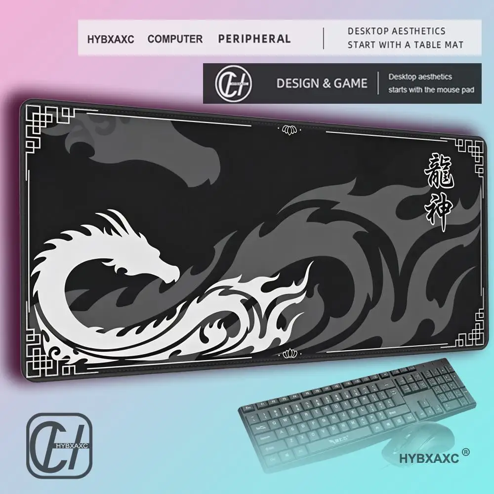 Black & Red Dragon God Mouse Pad Gaming XXL Non-Slip Keyboard Desk Mat Office Carpet Computer Mouse Mat XL New HD Print Mousepad view 2