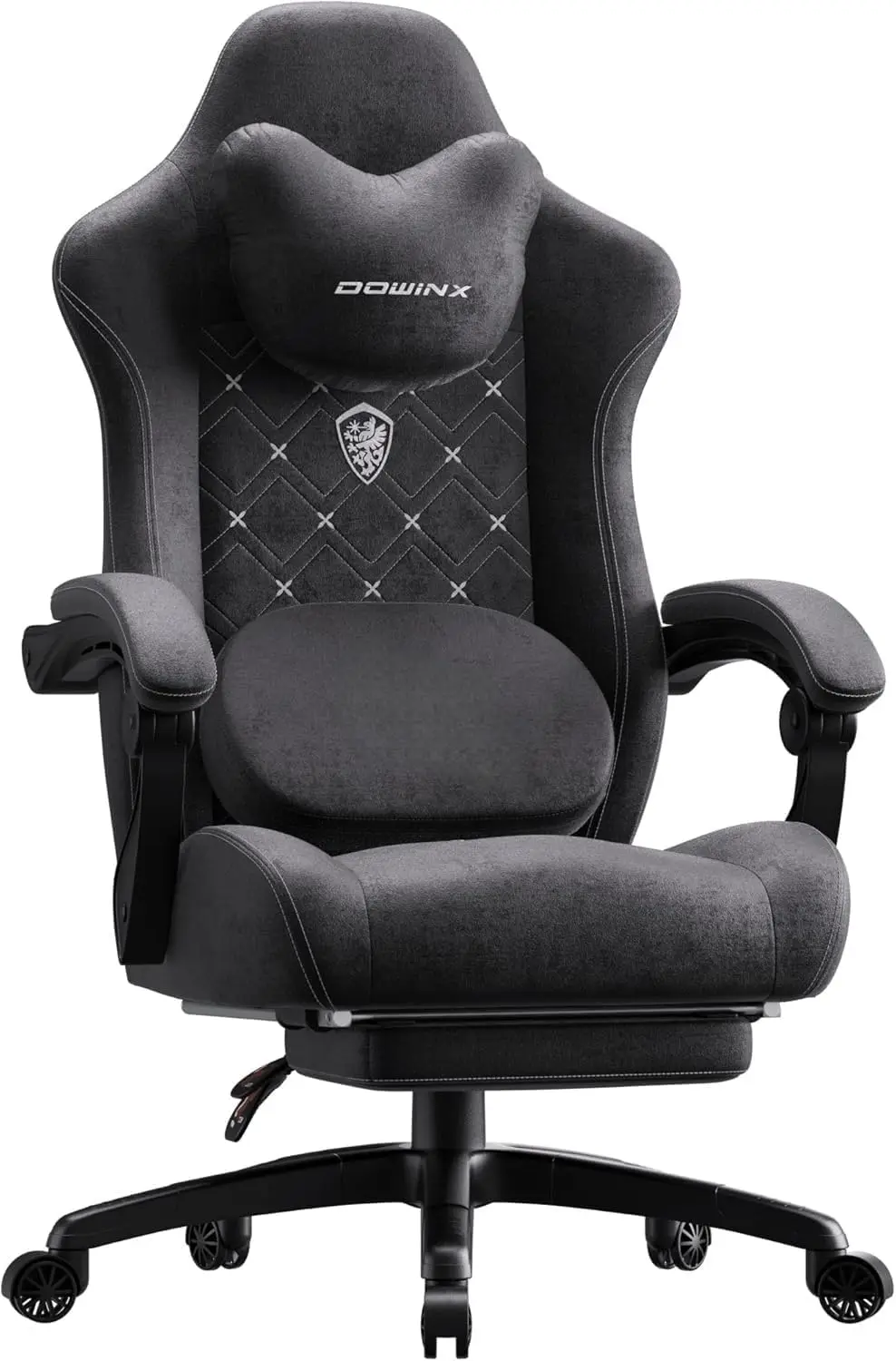 

Gaming Chair with Heated Massage Lumbar Support,Big and Tall Fabric Gaming Chairs for Adults with Footrest, Ergonomic Com