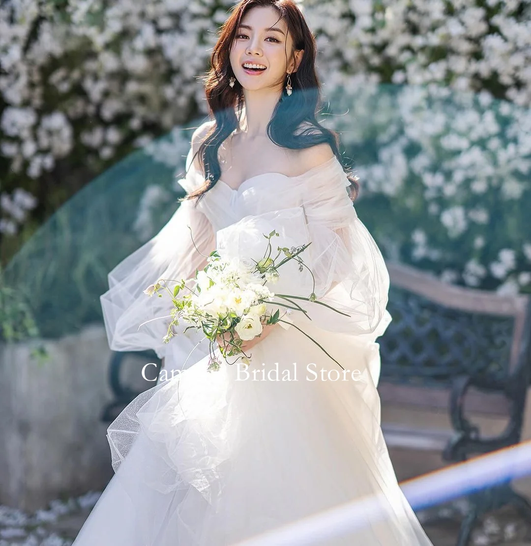 

SONDR Korea V-Neck Lace Wedding Dress Custom Made Formal Bride Dress Ivory 웨딩드레스 A-Line Organza Skirt Wedding Gown Bridal