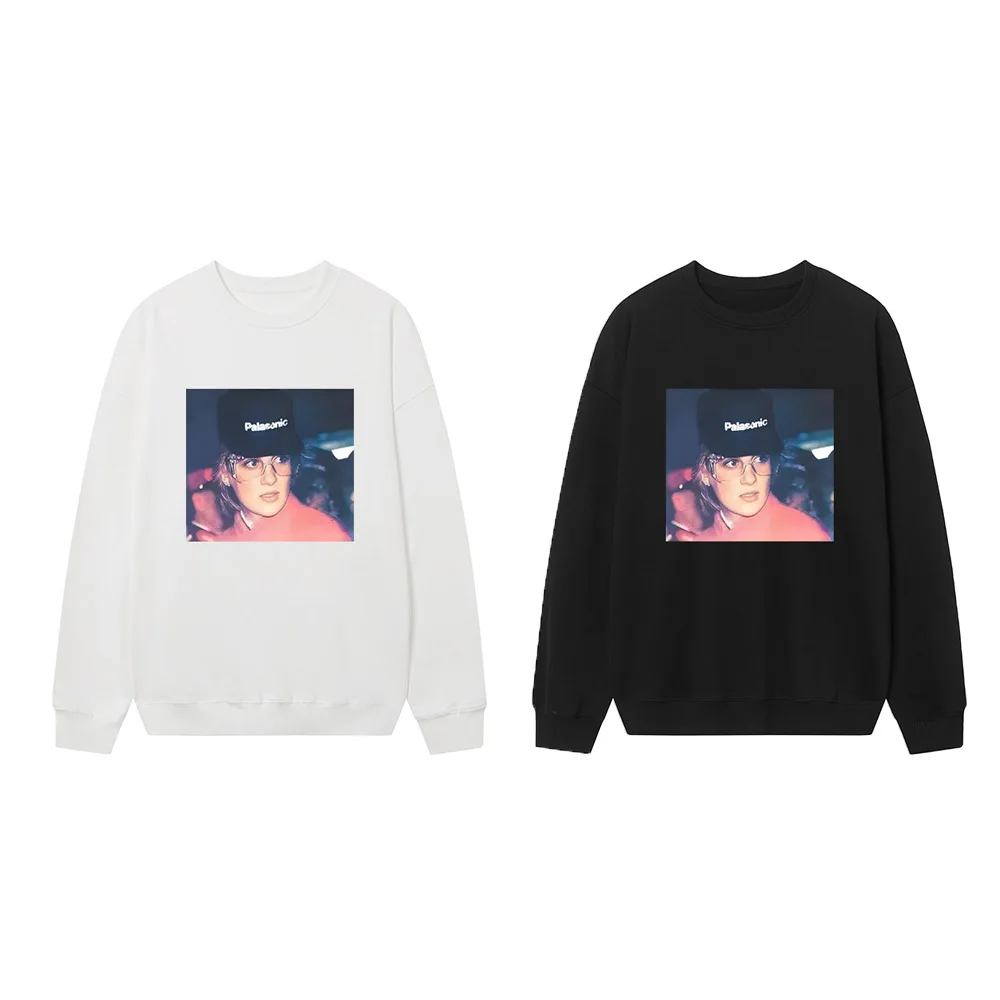 

Unisex Casual Cotton Sweatshirt round Neck Print Design Loose Fit Autumn Winter Comfortable Polyester Blend Youth Fashion