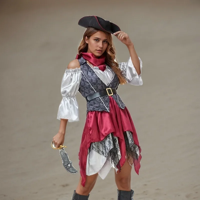 

Adult Women Captain Pirate Cosplay Costume Pirates Of The Female Captain Carnival Fantasia Fancy Dress
