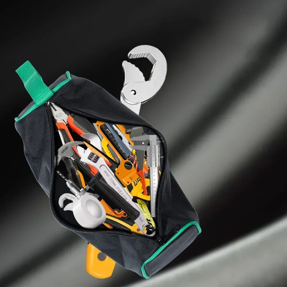 Waterproof Coating Hardware Tool Bag with Smooth Zipper Multifunctional Electrician Pouch Organizer Large Storage Kit Handbag