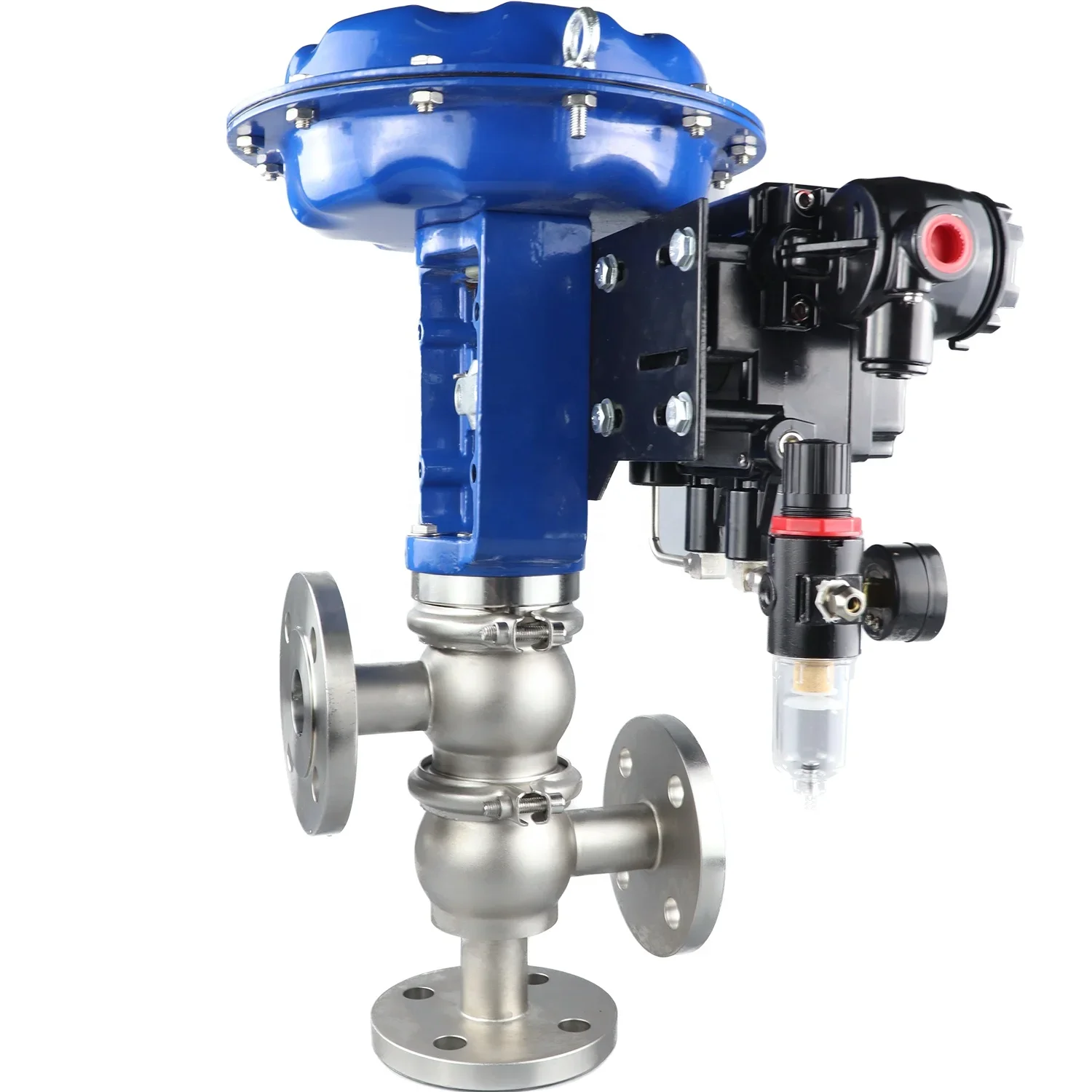 

Sanitary Stainless Steel TC Flow Control Valve Variable with Electro-Pneumatic Positioner