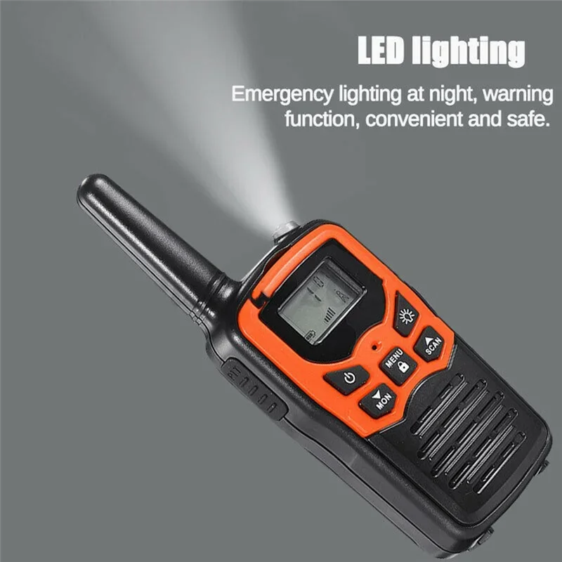 2Pcs Handheld Walkie Talkie Radio 22 Channels Set 10 Km Uhf 400-470 Mhz Dual Band Long Range Communication Transceiver B20