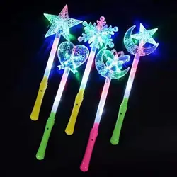 Flash Five-pointed Star Glow Stick Led Stick Five-pointed Star Light Up Flashing Wand Princess Girl Gift Party Birthday Supplies