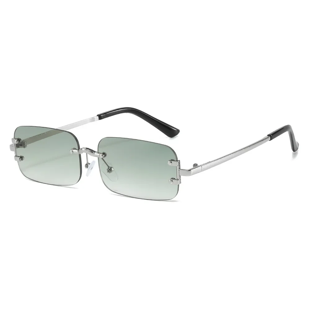 Rimless Square Sunglasses Women Men Luxury Brand Designer Glasses Popular Travel Driving Metal Sun Glasses Shade Eyewear