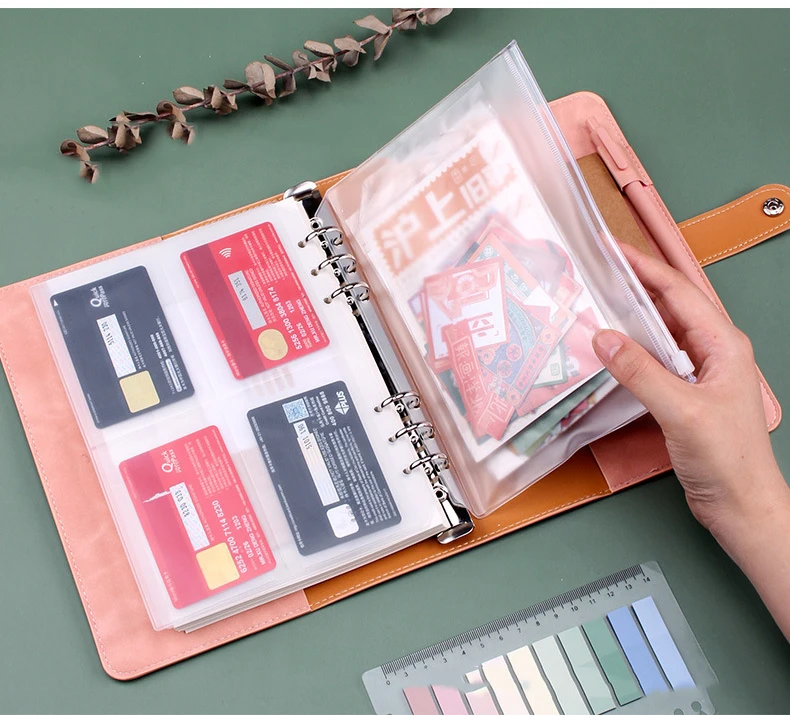 A5 Loose Leaf Notebook Set College Journal Notebooks Leather Journal Cover Budget Planner Binder Notebooks for Students