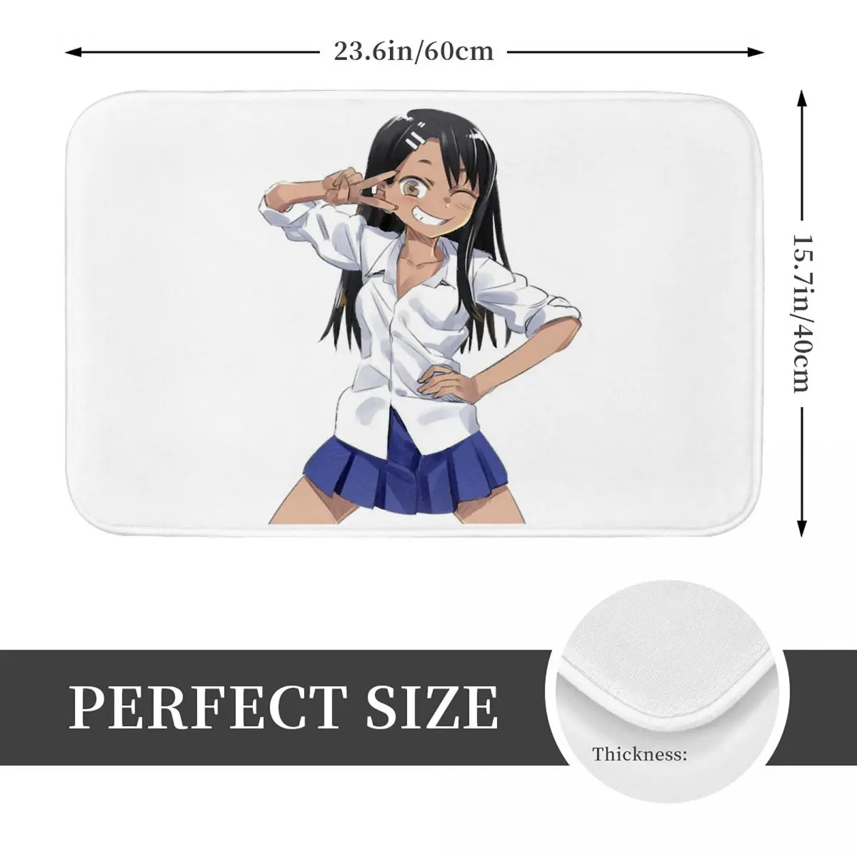 Don't Toy With Me,Miss Nagatoro Ijiranaide,Nagatoro-san Non-slip Doormat Floor Mat Carpet Rug for Kitchen Entrance Footpad Mats