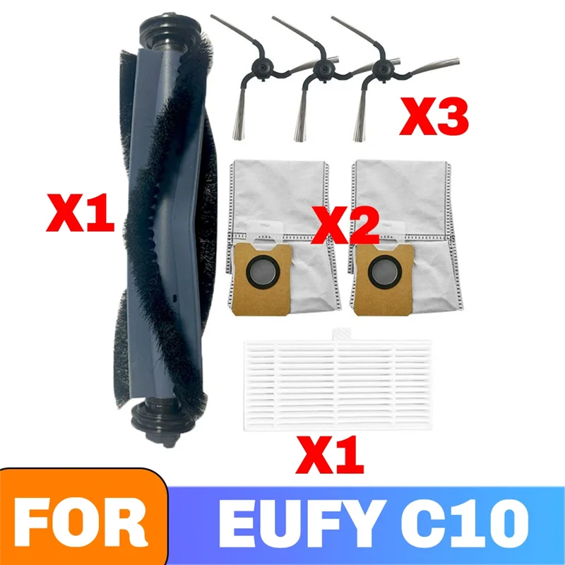 A005-For Eufy C10 Robot Vacuum Replacement Parts Main Brush Hepa Filter Side Brush Dust Bag Vacuum Replacement Parts