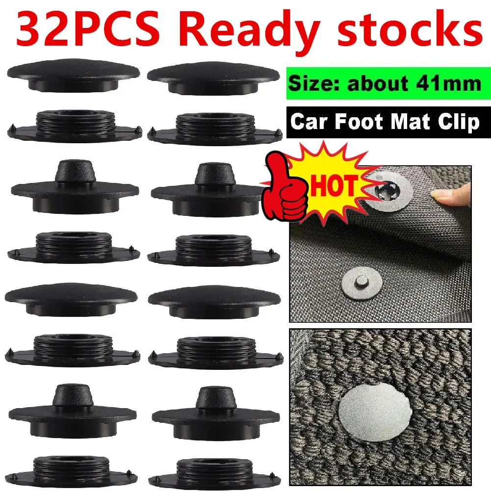 

32Pcs Universal Car Floor Mat Anti-Skid Fixer Grips Double Layer Fixed Clips Set Arpet Fixing Clamps Buckle Fixer Car Accessorie