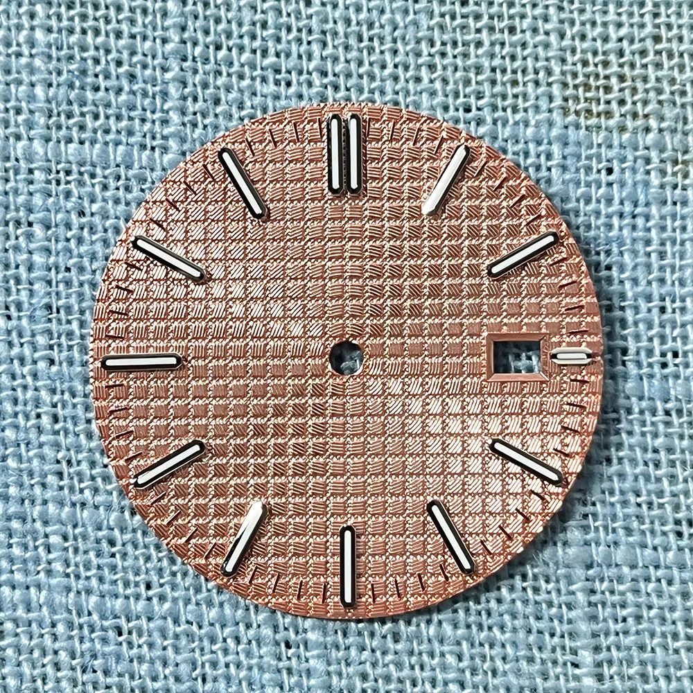 31.8mm custom dial for NH Watch 35 Automatic Mechanical Mechanical Sun Print Orange dial Green luminous men's watch parts