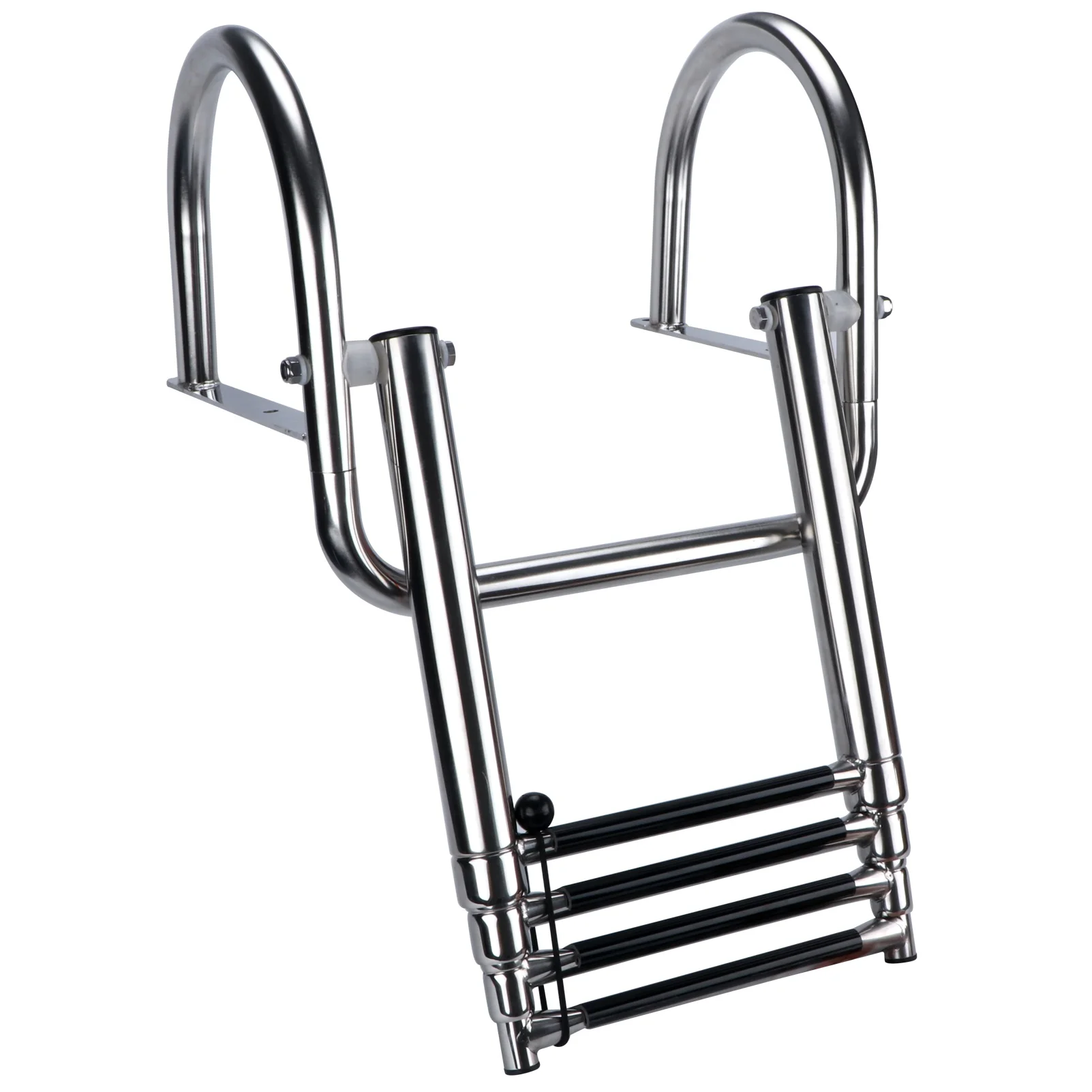 

STLF Boat Parts 4 Step Folding Boat Ladder 316 Stainless Steel Concealed Telescopic Marine Ladder with Handrail