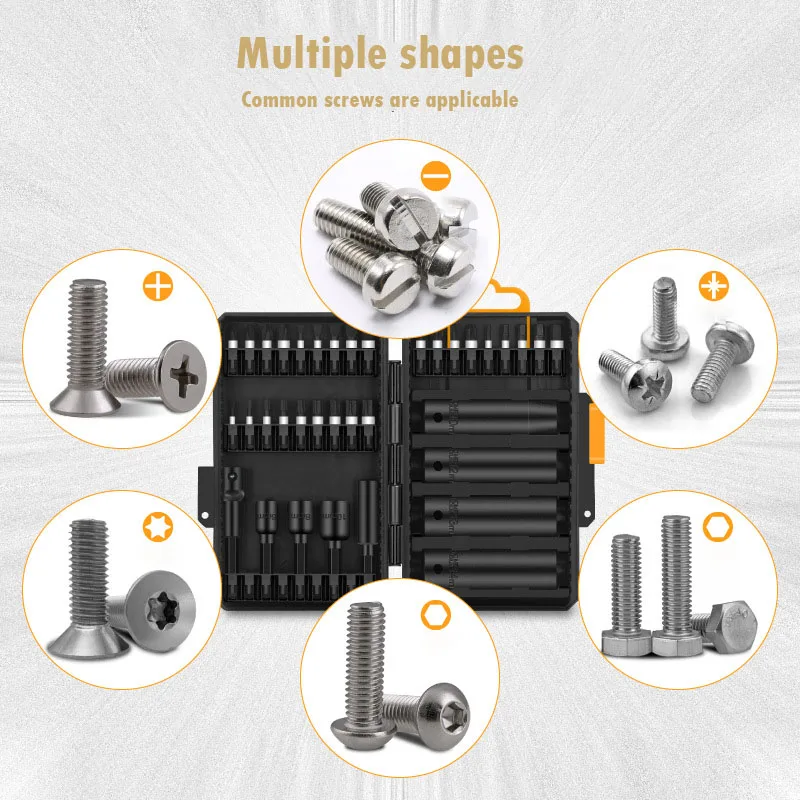 Novelty Socket Set 54 Pcs 1/4 Adapter Screwdriver Impact Drill Adapter Mechanical Workshop Equipment Alloy Steel Socket with Box