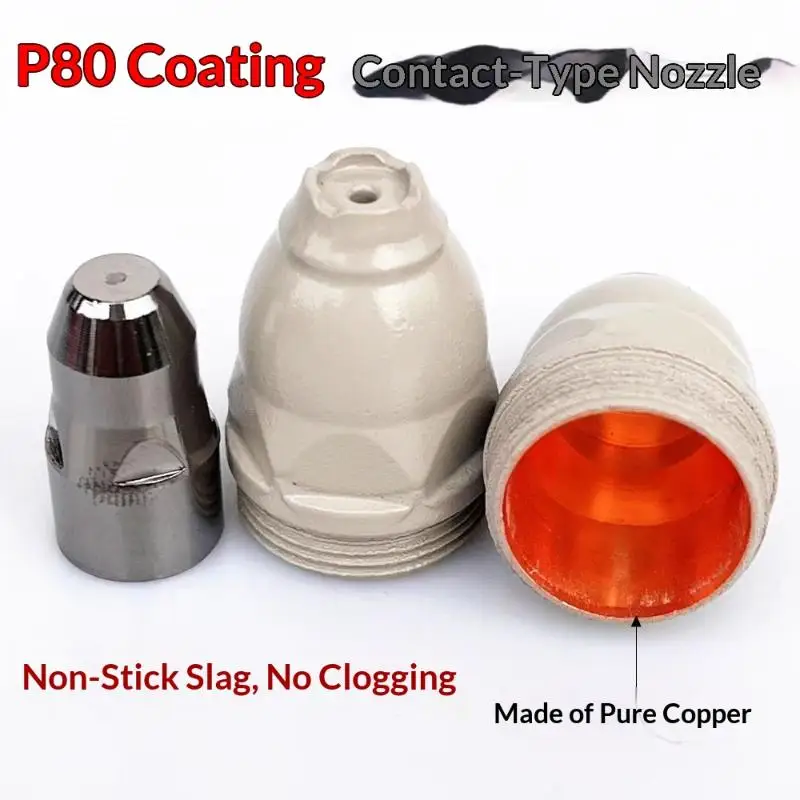 Premium P80 Plasma Cutting Nozzle for LGK Cutting Guns Long-Lasting Electrodes Included