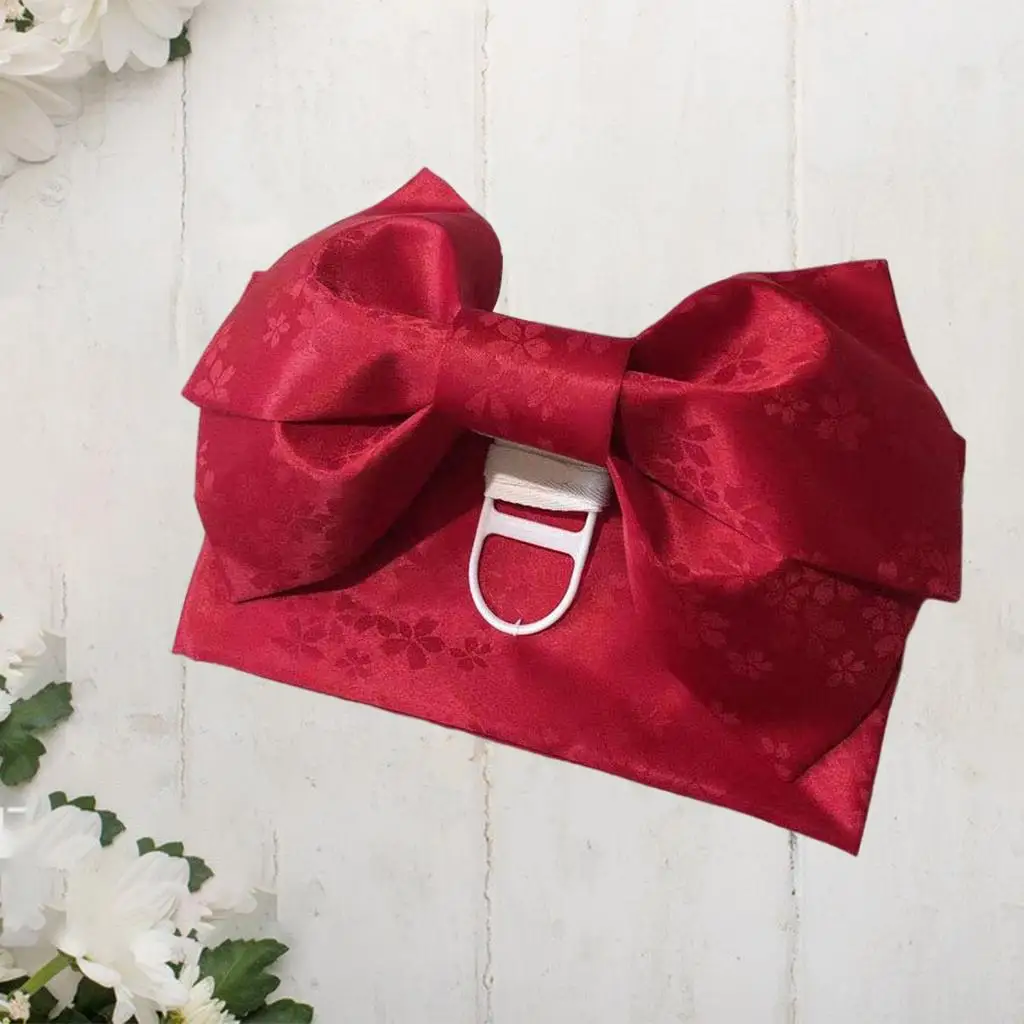 ثوب الكيمونو الياباني القوس حزام البشكير أوبي حزام الخصر Cummerbund للسيدات، أحمر، حزام 1.4 م × 17 سم #4