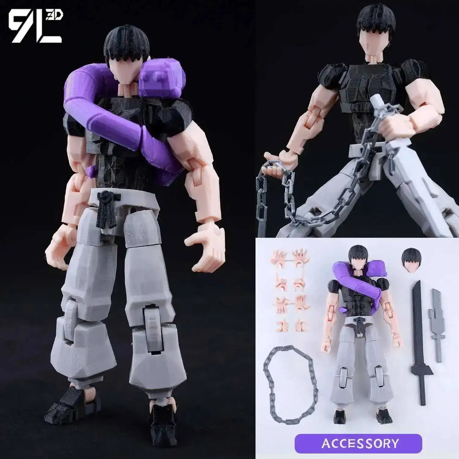 9L3D Gedrukt Dummy13 T13 Op Voorraad Klaar voor Verzending Jujutsu Kaisen Grijs Gewaad Sukuna Figuur Anime Gelede Model Stress-relief Speelgoed