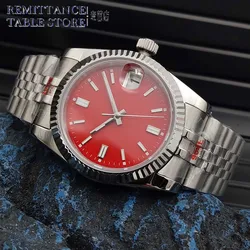 New 36mm Automatic Mechanical Watch for Men and Women, Waterproof Stainless Steel Watch, Calendar, 7 Colours