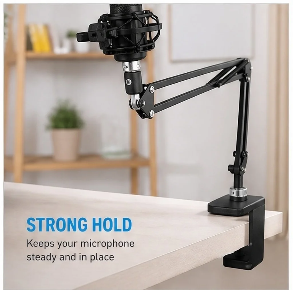 Metal Base Table C-Shape Clamp Adjustable Mounting Clamp for Microphones Desk Studio Broadcast Table Mount Clamps