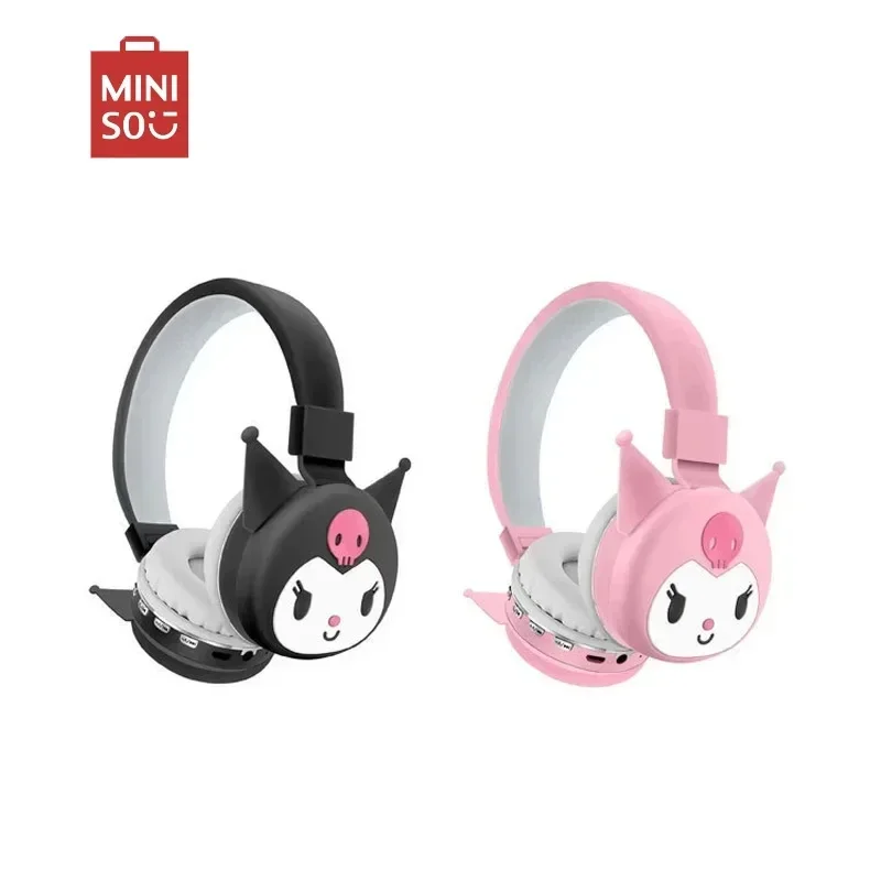 

Kawaii Hello Kitty Bluetooth Headphone Sanrio Kuromi Wireless Headsets with Mic Foldable Lightweight Earphone for Phone Laptop