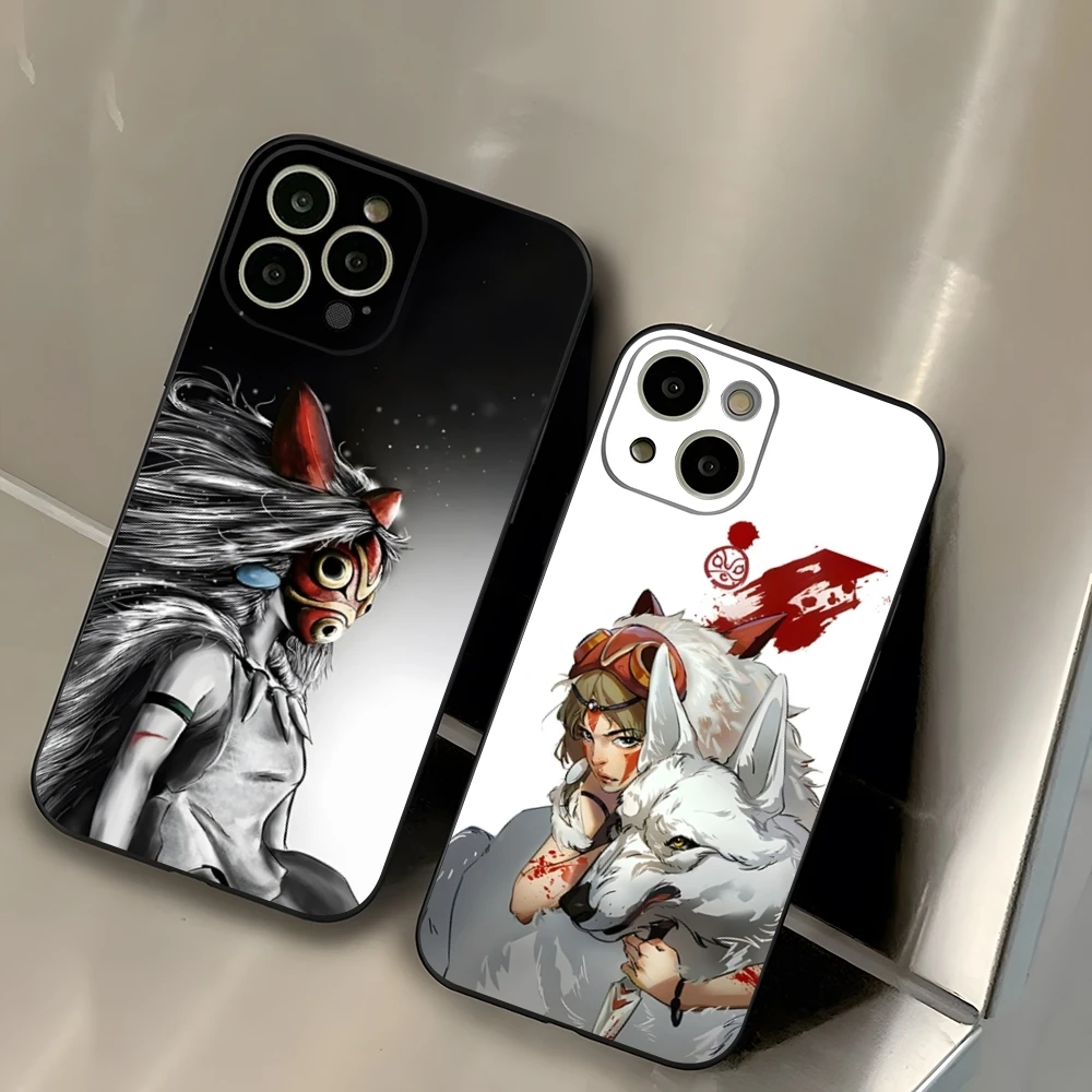 Anime P-Princess M-Mononoke Phone Case for iphone 15 Pro Max 14 Plus 13 Mini 11 12 Xr X Xs 6s 6 7 8 SE Plus Design Back Cover