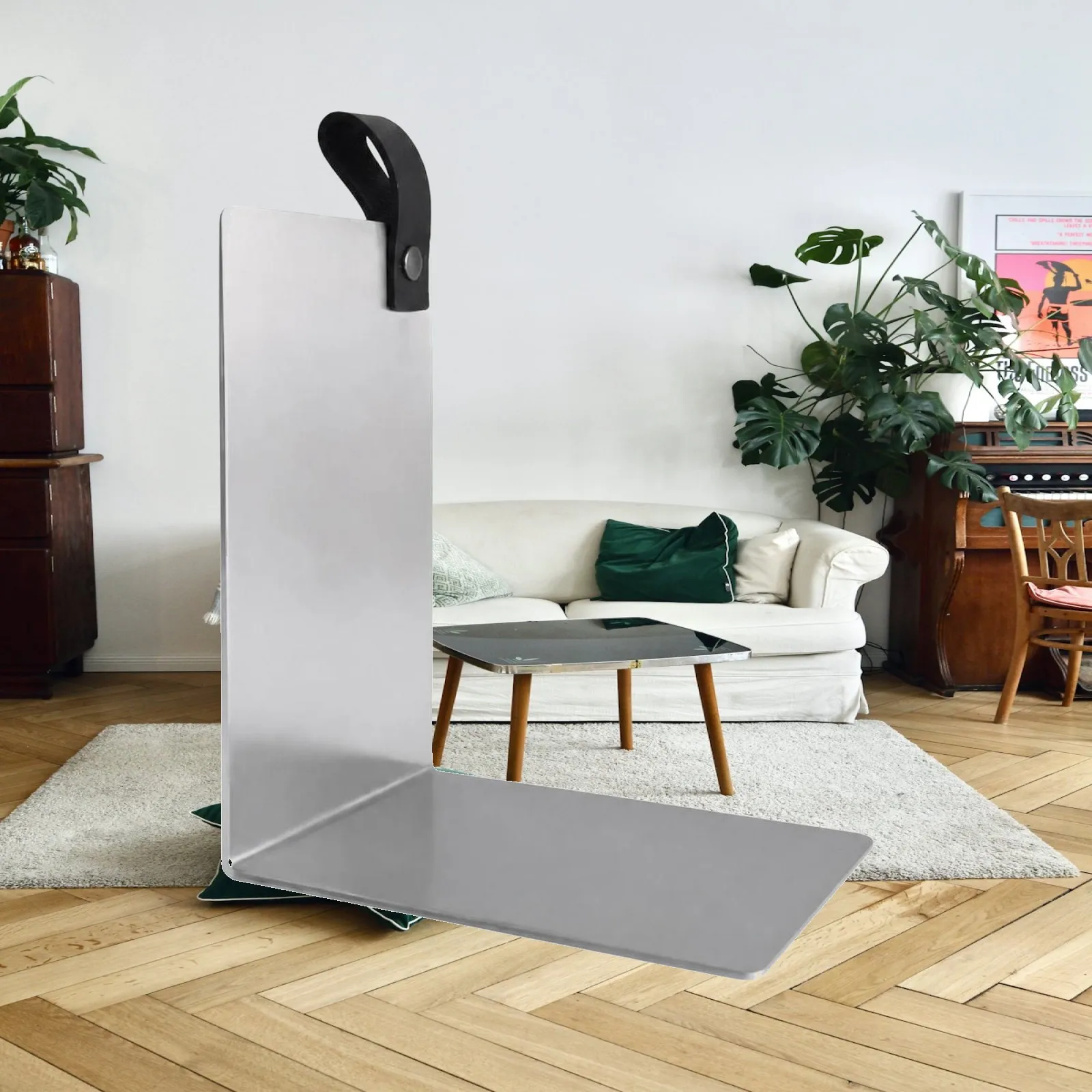 L-Shaped Bookend with Loop Tab Non-Slip Desktop Book Holder Metal Book Stand Sturdy Bookends Long-Lasting for Professionals