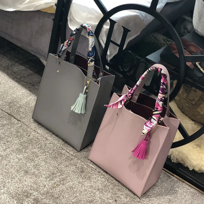 2023 New Korean Luxury Pink Sling Large Handbag Satchel Women Kpop Messenger Bags Designer Brand Shoulder Female Ladies Totes